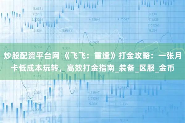 炒股配资平台网 《飞飞：重逢》打金攻略：一张月卡低成本玩转，高效打金指南_装备_区服_金币